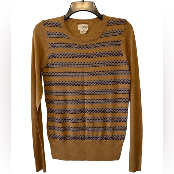 Urban Outfitters Coincidence & Chance Sweater Camel w/ Blue Tribal Design Small - Picture 12 of 12